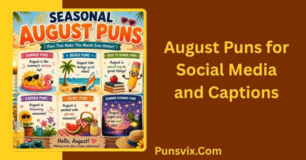 August Puns: 150+ Funny Ideas to Make Summer More Fun 3 August Puns for Social Media and Captions