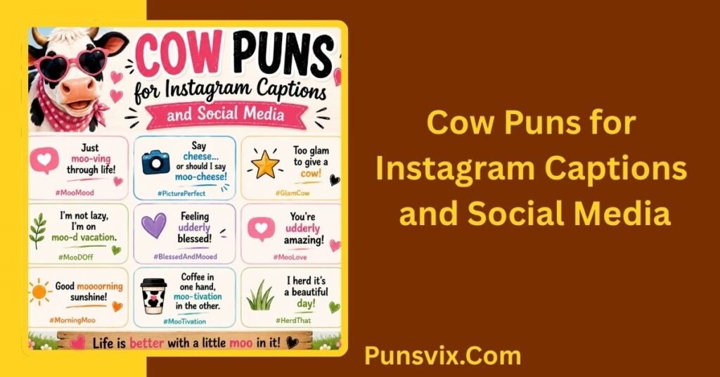 800+ Cow Puns That Are Udderly Hilarious for Every Occasion 2 Cow Puns for Instagram Captions and Social Media