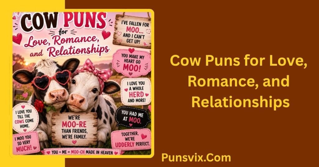 800+ Cow Puns That Are Udderly Hilarious for Every Occasion 3 Cow Puns for Love, Romance, and Relationships