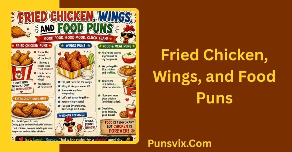 375+ Best Chicken Puns One Liners for Quick, Funny Laughs 5 Fried Chicken, Wings, and Food Puns