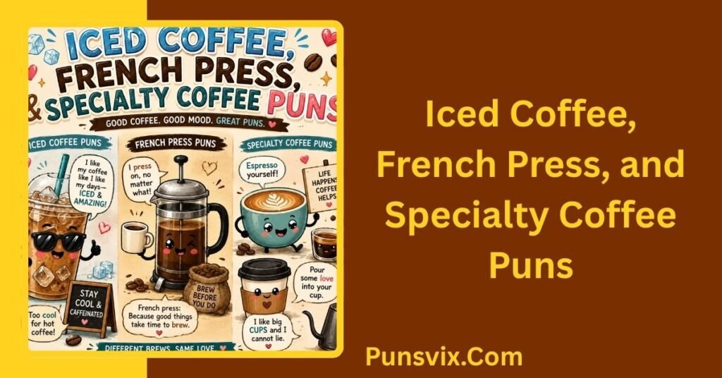 350+ Coffee Puns to Brew Up Laughs, Captions & Good Vibes 4 Iced Coffee, French Press, and Specialty Coffee Puns