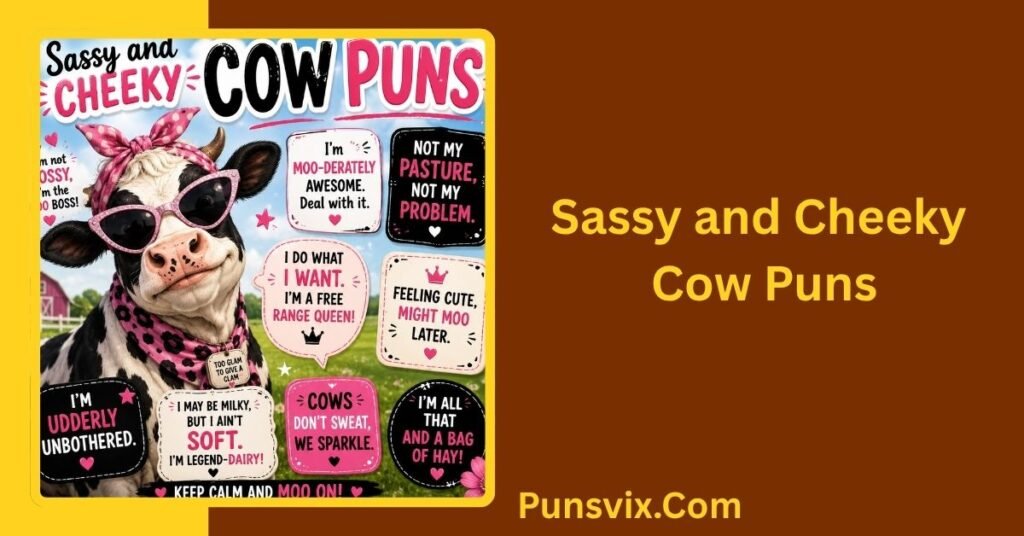 800+ Cow Puns That Are Udderly Hilarious for Every Occasion 5 Sassy and Cheeky Cow Puns