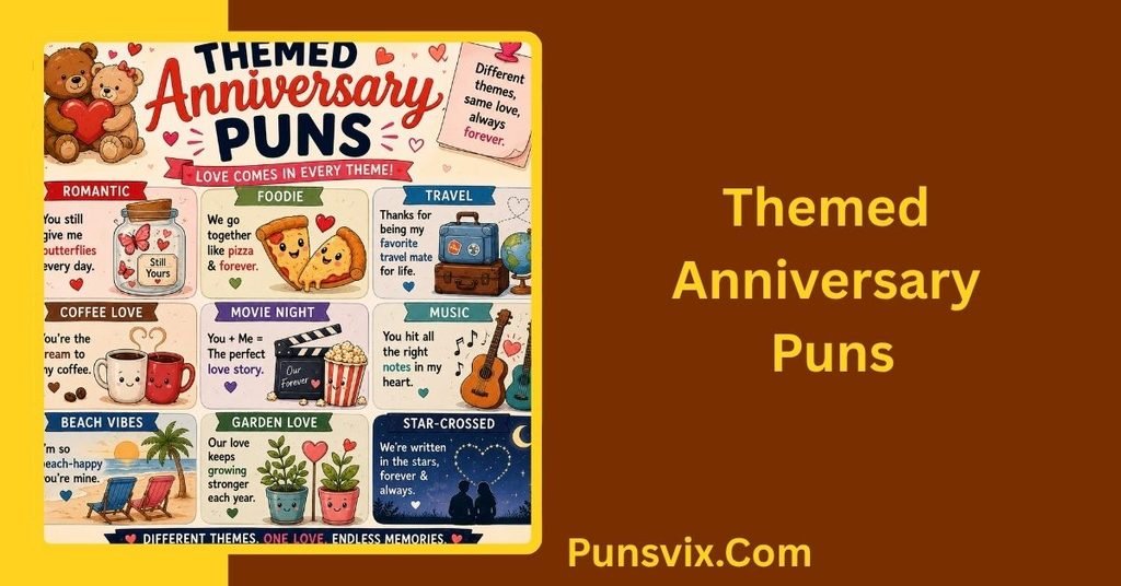 300+ Anniversary Puns to Make Every Celebration More Fun 5 themed anniversary puns