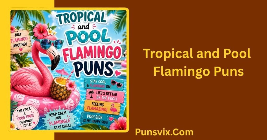 250+ Flamingo Puns That Are Funny, Cute, and Perfect for Sharing 4 Tropical and Pool Flamingo Puns
