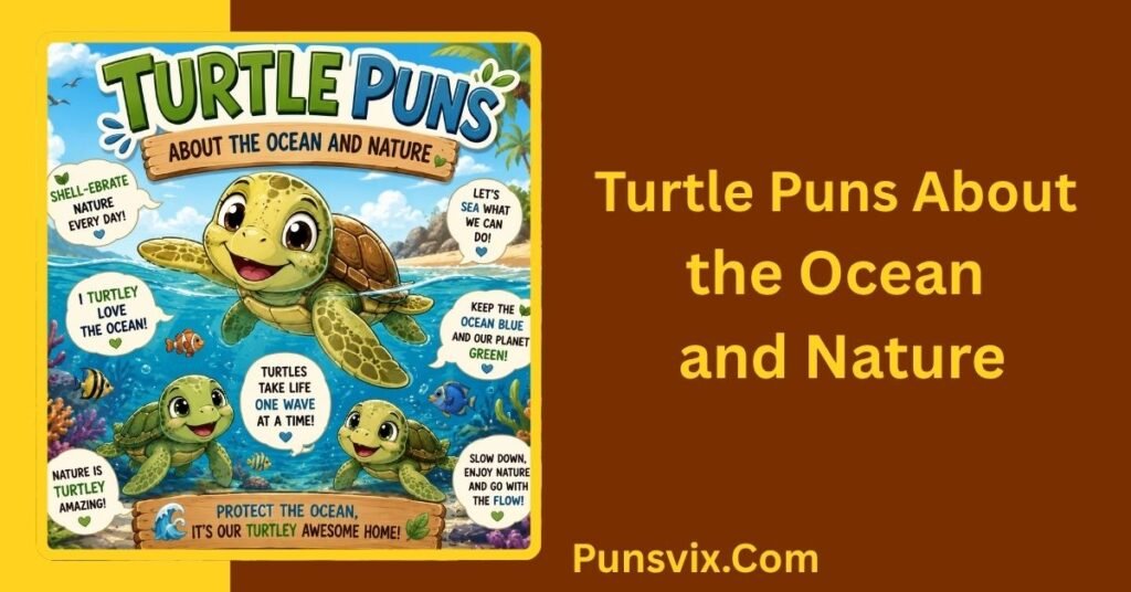 250+ Turtle Puns: Funny, Cute, Clever & Shell-Tastic Laughs 5 Turtle Puns About the Ocean and Nature