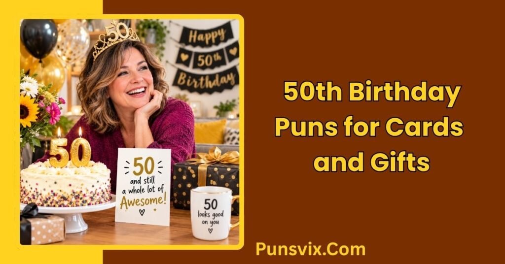 100+ Hilarious 50th Birthday Puns for Cards, Captions, and Cake 2 50th Birthday Puns for Cards and Gifts