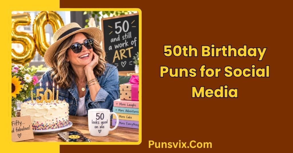 100+ Hilarious 50th Birthday Puns for Cards, Captions, and Cake 3 50th Birthday Puns for Social Media