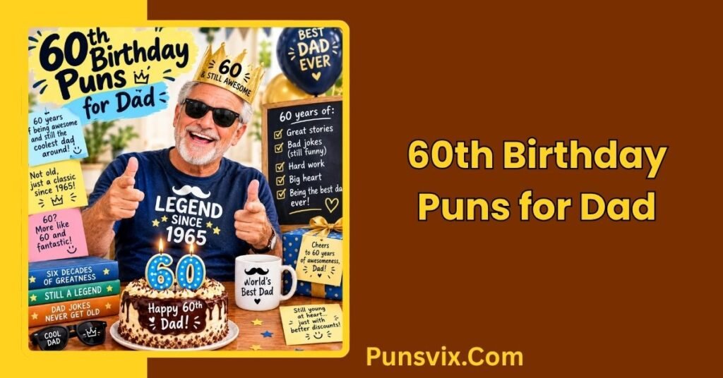60th Birthday Puns: 100+ Funny Ideas for a Memorable Celebration 3 60th Birthday Puns for Dad