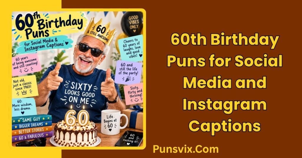 60th Birthday Puns: 100+ Funny Ideas for a Memorable Celebration 4 60th Birthday Puns for Social Media and Instagram Captions