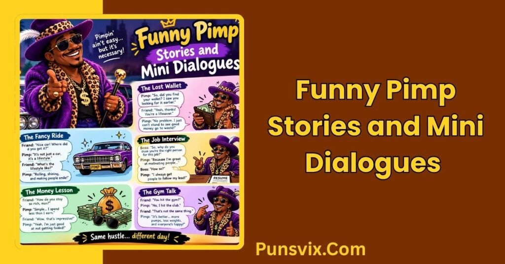 Funny Pimp Puns And Jokes: 200+ Smooth, Clever Laughs to Share 4 Funny Pimp Stories and Mini Dialogues