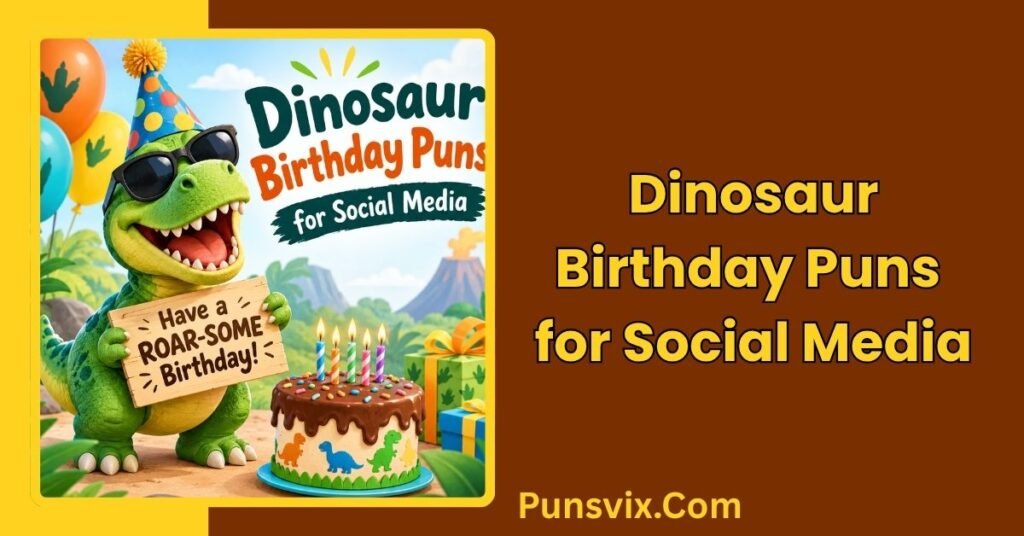 350+ Dinosaur Birthday Puns: Roaring Funny Ideas for Every Party 3 Dinosaur Birthday Puns for Social Media