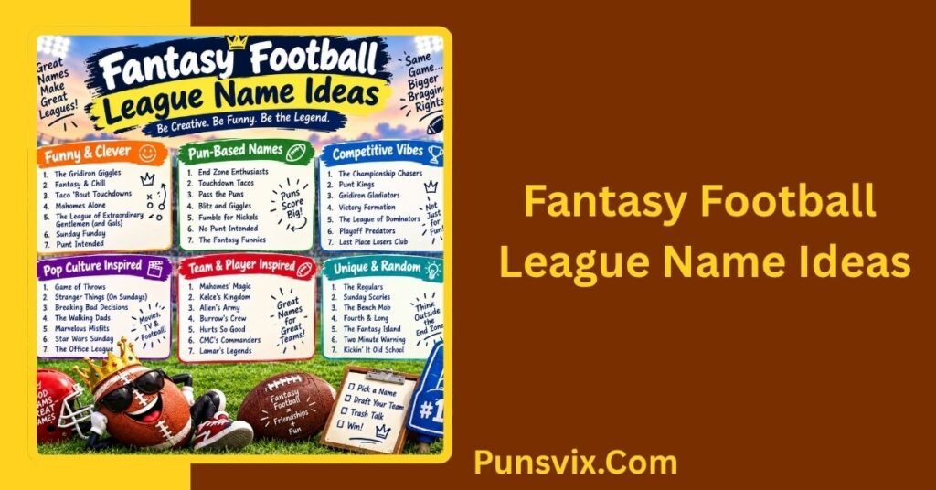 500+ Fantasy Football Puns That Will Make Your League Laugh 5 Fantasy Football League Name Ideas