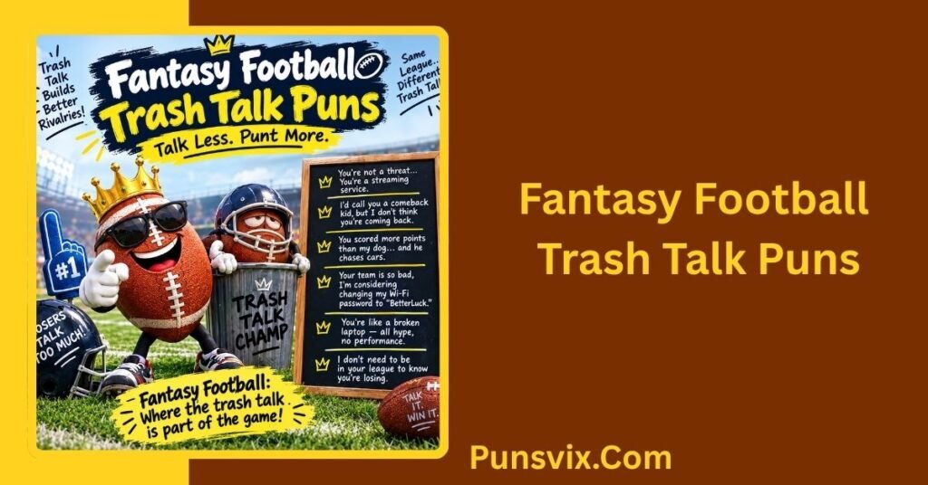 500+ Fantasy Football Puns That Will Make Your League Laugh 4 Fantasy Football Trash Talk Puns