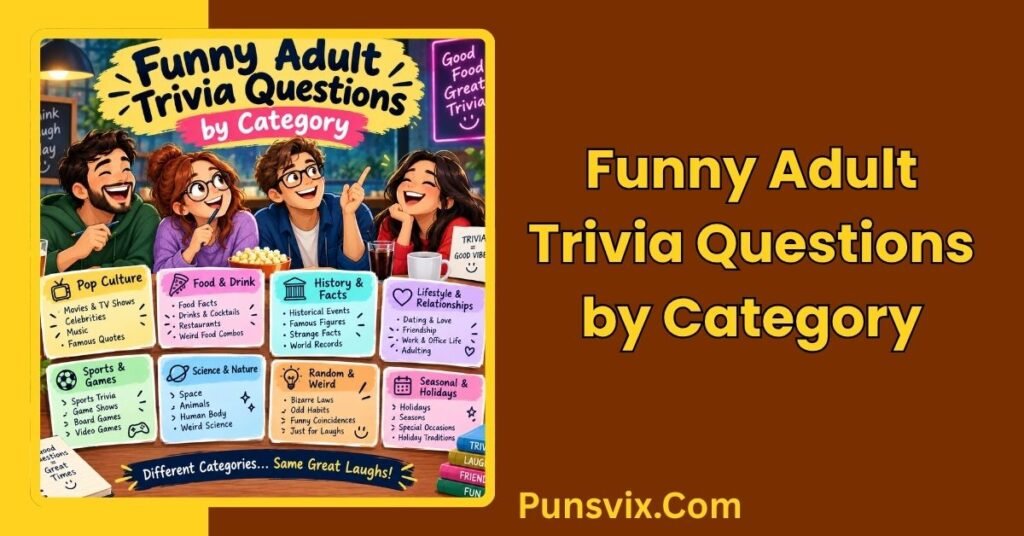 Funny Adult Trivia Questions by Category