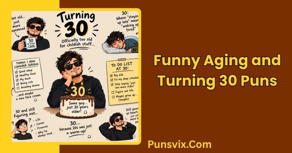 220+ 30th Birthday Puns to Make Turning Thirty Extra Fun 3 Funny Aging and Turning 30 Puns