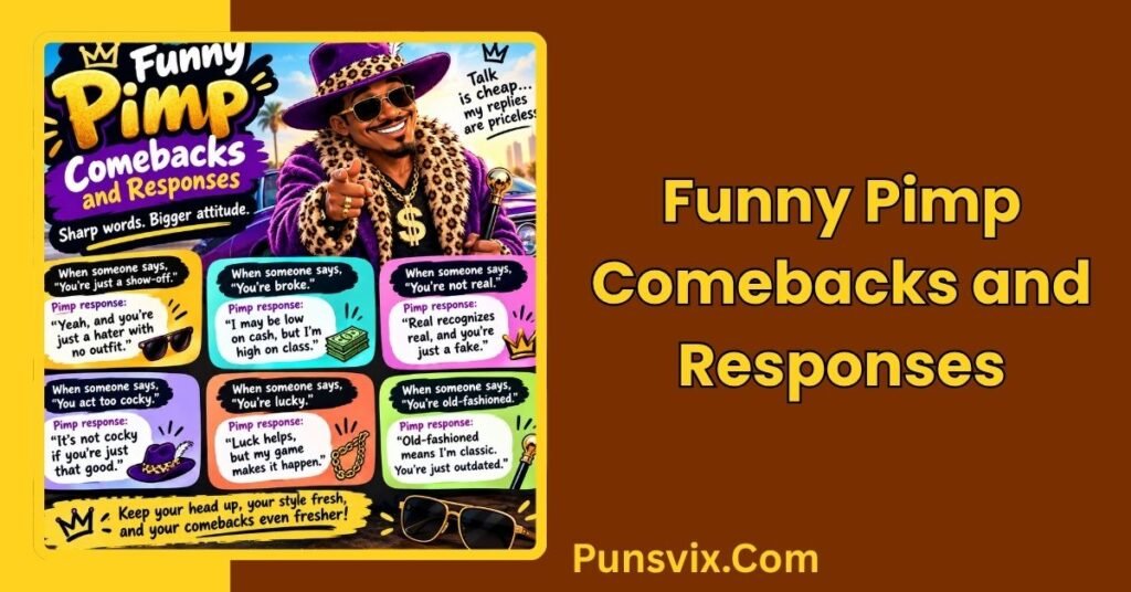 Funny Pimp Puns And Jokes: 200+ Smooth, Clever Laughs to Share 5 Funny Pimp Comebacks and Responses