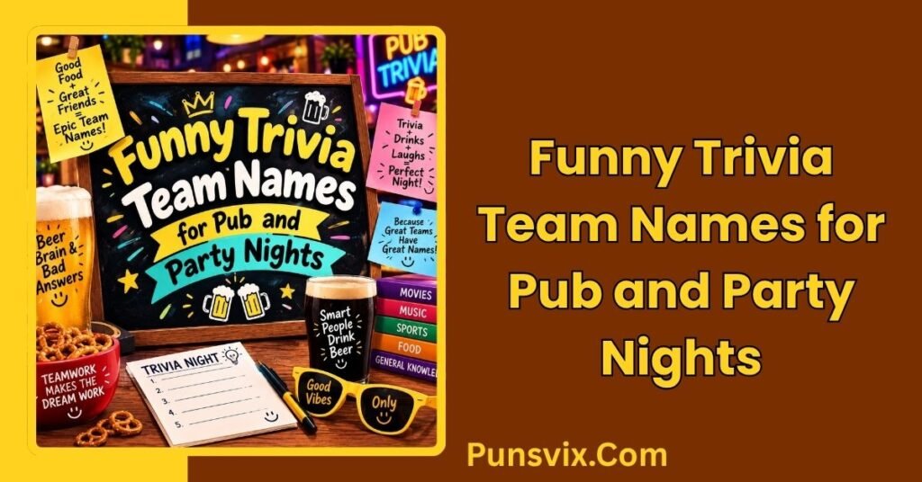Funny Trivia Team Names for Pub and Party Nights