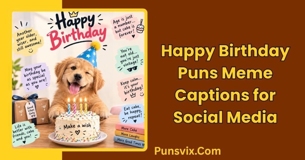 100+ Happy Birthday Puns Meme Ideas That Will Make You Laugh 4 Happy Birthday Puns Meme Captions for Social Media