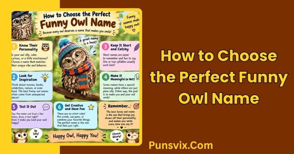 150+ Funny Owl Names That Are Cute, Clever & Hilarious 5 How to Choose the Perfect Funny Owl Name