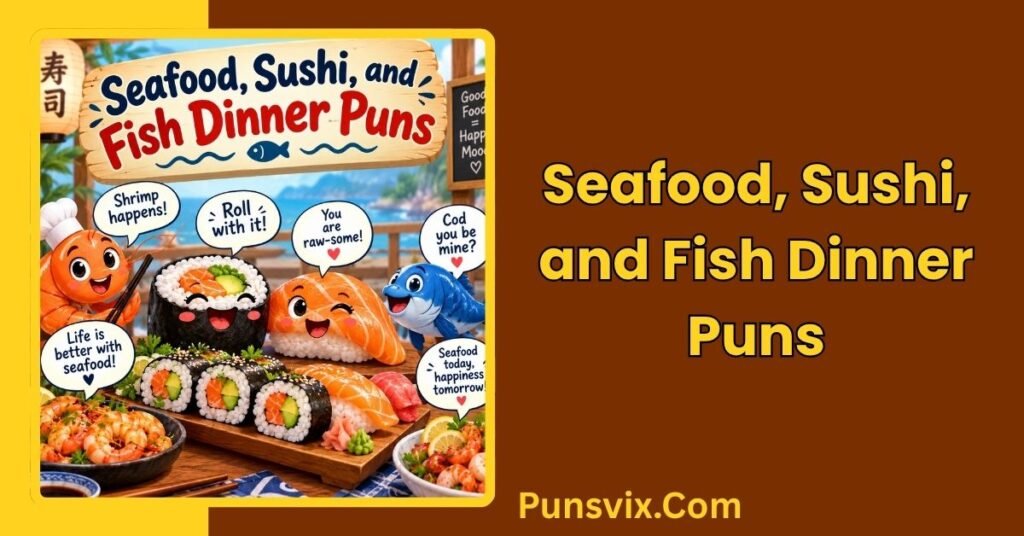 350+ Fish Puns That Will Make You Reel With Laughter 4 Seafood, Sushi, and Fish Dinner Puns