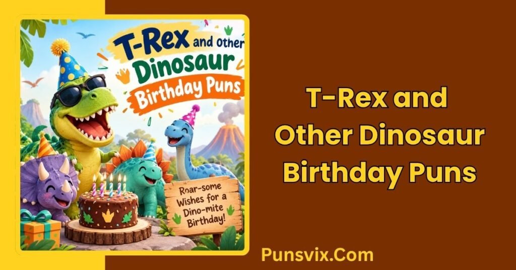 350+ Dinosaur Birthday Puns: Roaring Funny Ideas for Every Party 4 T-Rex and Other Dinosaur Birthday Puns